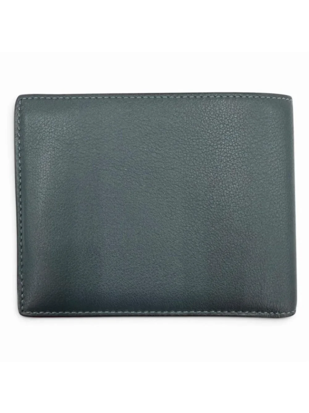 Cartier Leather Must Ducartier Logo Billfold Bifold Wallet Navy Silver